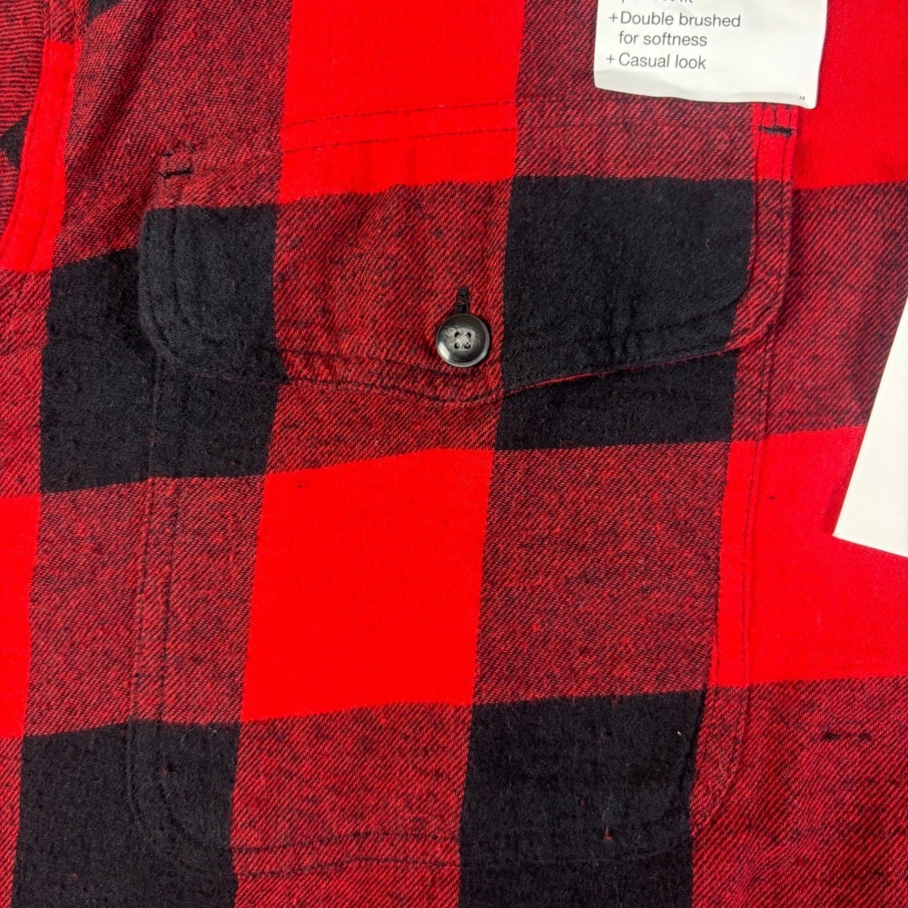 Sonoma Goods For Life Mens XXL Red Black Buffalo Plaid Supersoft Flannel Shirt - Picture 6 of 16